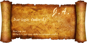 Juriga Ambró névjegykártya